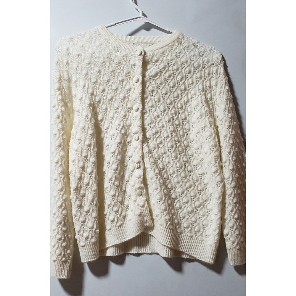 White Button-Down Sweater